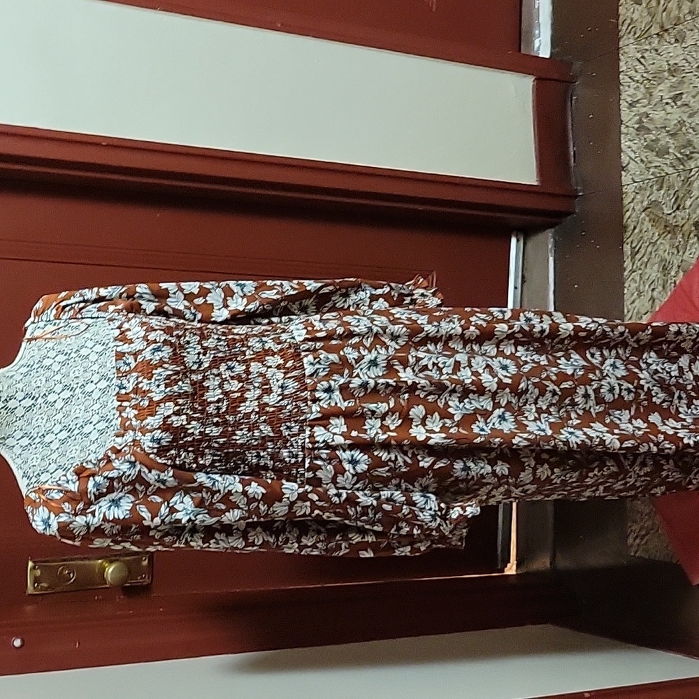 LA LIGNEU RESPONSIBLE STYLE BROWN-MULTICOLOUR DRESS SIZE 2X